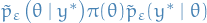 $\tilde{p}_{\varepsilon} \big( \theta \mid y^* \big) \prodto \pi(\theta) \tilde{p}_{\varepsilon}(y^* \mid \theta)$