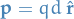 \begin{equation*}
  \mathbf{p} = q d \ \hat{\mathbf{r}}
\end{equation*}
