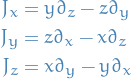 \begin{equation*}
\begin{split}
  J_x &amp;= y \partial_z - z \partial_y \\ 
  J_y &amp;= z \partial_x - x \partial_z \\
  J_z &amp;= x \partial_y - y \partial_x
\end{split}
\end{equation*}
