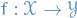 $f: \mathcal{X} \to \mathcal{Y}$