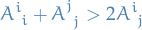 \begin{equation*}
\tensor{A}{^{i}_{i}} + \tensor{A}{^{j}_{j}} &gt; 2 \tensor{A}{^{i}_{j}}
\end{equation*}
