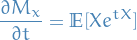 \begin{equation*}
\frac{\partial M_x}{\partial t} = \mathbb{E}[X e^{tX}]
\end{equation*}
