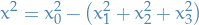 \begin{equation*}
x^2 = x_0^2 - \big( x_1^2 + x_2^2 + x_3^2 \big)
\end{equation*}
