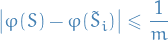 \begin{equation*}
\left| \varphi(S) - \varphi(\tilde{S}_i) \right| \le \frac{1}{m}
\end{equation*}
