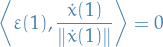 \begin{equation*}
\left\langle \varepsilon(1), \frac{\dot{x}(1)}{\norm{\dot{x}(1)}} \right\rangle = 0
\end{equation*}
