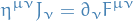 \begin{equation*}
\eta^{\mu \nu} J_{\nu} = \partial_{\nu} F^{\mu \nu}
\end{equation*}
