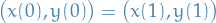 \begin{equation*}
\big( x(0), y(0) \big) = \big( x(1), y(1) \big)
\end{equation*}
