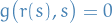 \begin{equation*}
g \big( r(s), s \big) = 0
\end{equation*}
