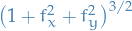 $\big( 1 + f_x^2 + f_y^2 \big)^{3 / 2}$