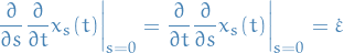 \begin{equation*}
\frac{\partial }{\partial s} \frac{\partial }{\partial t} x_s(t) \bigg|_{s = 0} = \frac{\partial }{\partial t} \frac{\partial }{\partial s} x_s(t) \bigg|_{s = 0} = \dot{\varepsilon}
\end{equation*}
